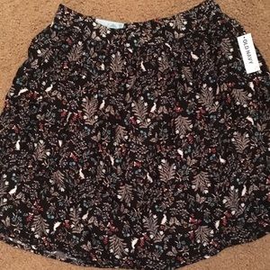 Old Navy floral rabbit print skirt woodland easter